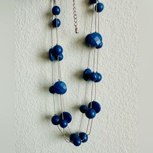 Chic Blue Beaded Necklace
